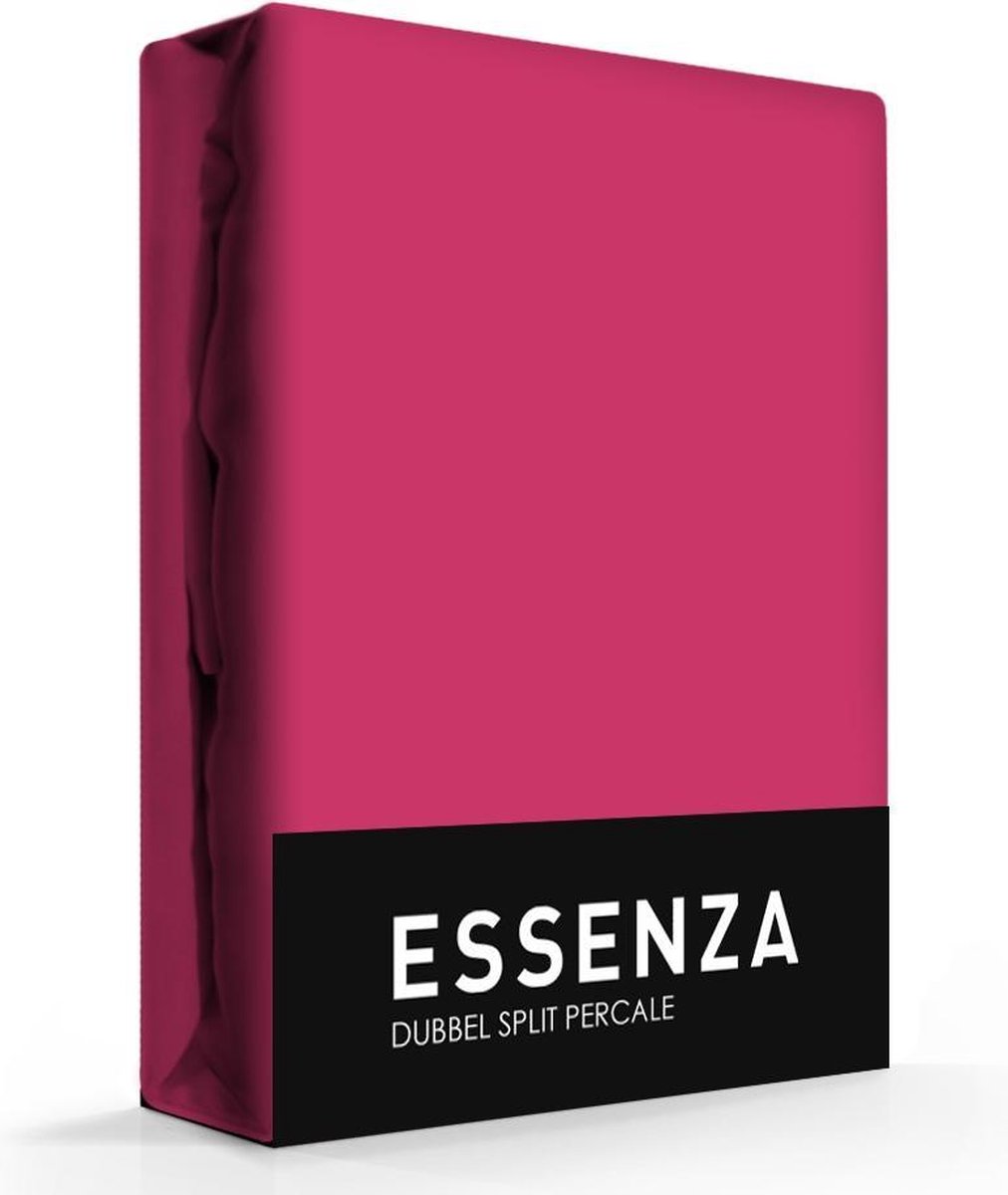 Essenza Dubbele Split Hoeslaken Premium Percale Raspberry-180 x 200 cm Roze