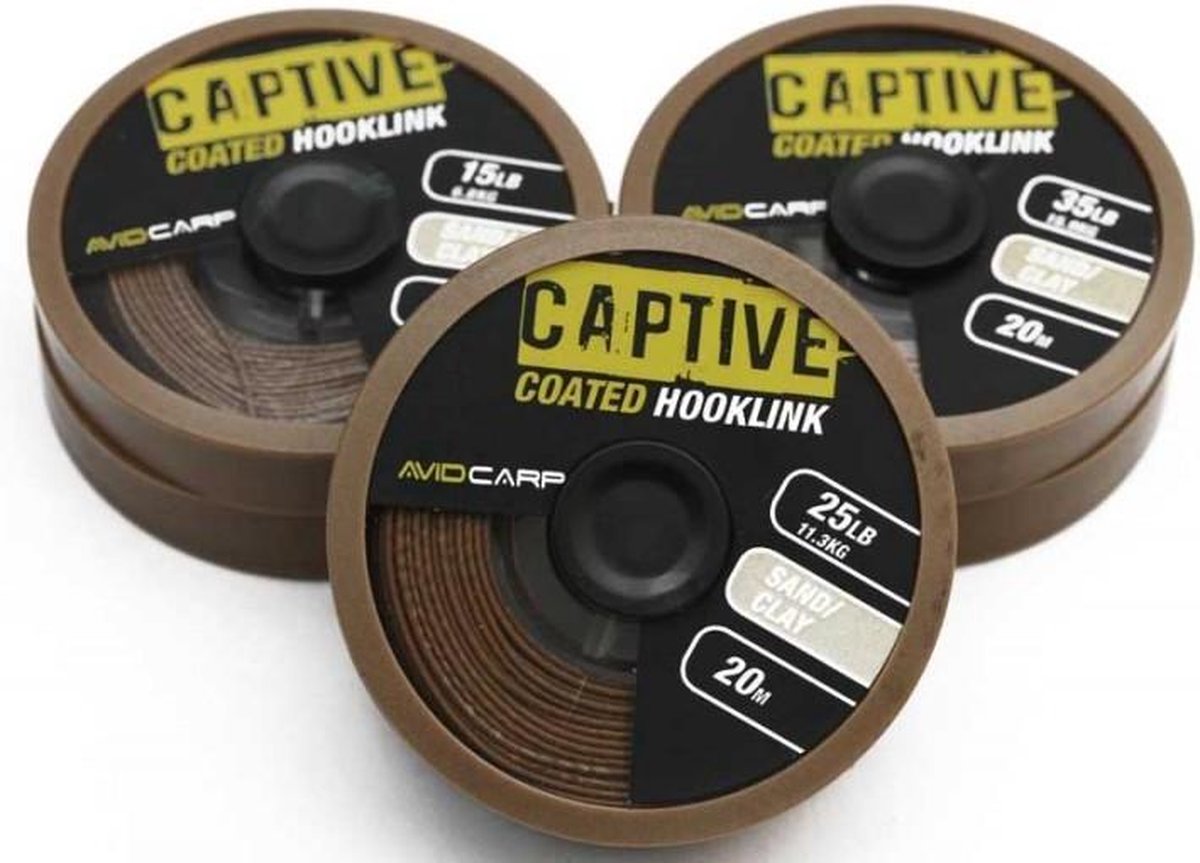 Avid Carp Captive Coated Hooklink 20m - Maat : Brown - 15lb - 6.8 kilo