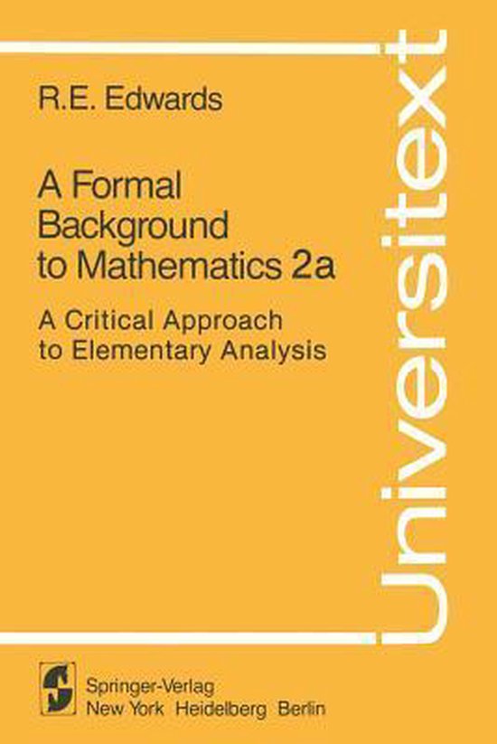 A Formal Background to Mathematics 2a - cover