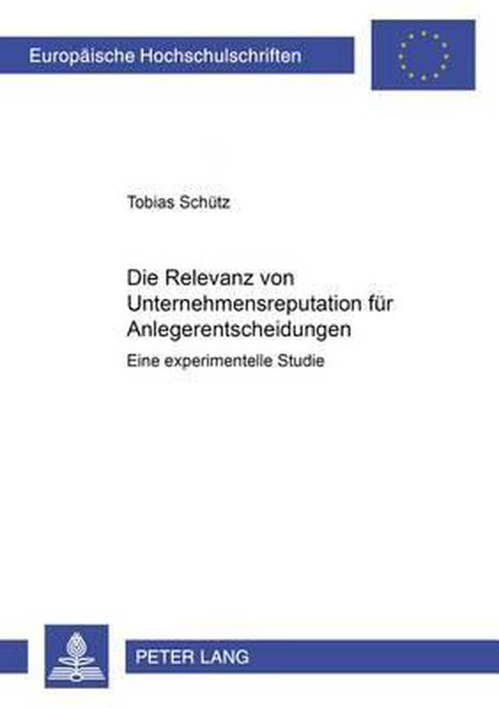 Die Relevanz von Unternehmensreputation für Anlegerentschei ... - cover