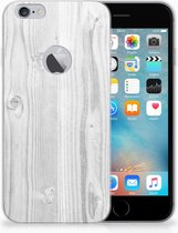 Geschikt voor iPhone 6 Plus | 6s Plus TPU Hoesje Design White Wood