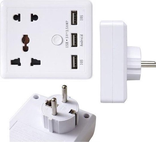 Het is goedkoop constante Hoofdkwartier Universeel huislader met 3 USB 3.5A poorten en adapter stopcontact Huawei |  bol.com