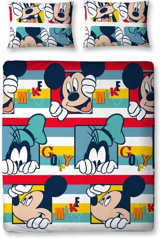 Disney Mickey Mouse - Dekbedovertrek - Tweepersoons - 200 x 200 cm - Multi  | bol.com