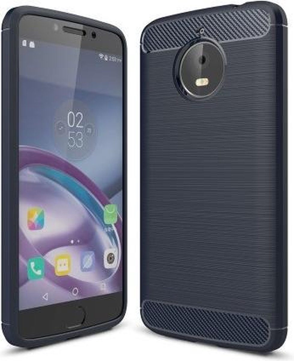 Armor Brushed TPU Back Cover - Geschikt voor Motorola Moto E4 Plus Hoesje - Blauw