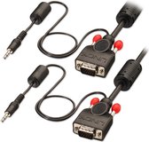 LINDY VGA / Jackplug Aansluitkabel 15.00 m 37304 Zwart [1x VGA-stekker, Jackplug male 3.5 mm - 1x VGA-stekker, Jackplug male 3.5 mm]