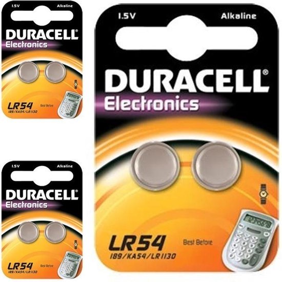 6 Stuks ( 3 Blisters a 2st) - Duracell G10 / LR54 / 189 / AG10 Alkaline  knoopcel batterij | bol.com