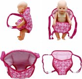 Poppendraagzak - Roze draagzak voor babypop of andere poppen tot 45 cm - geschikt voor kleuters