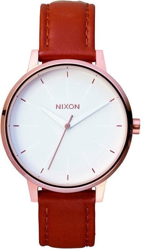 Nixon The Kensington Leather Rose Gold White A1081045 - Horloge