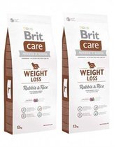 BRIT care hypo allergeen weight loss konijn & rijst 2 x 12 kg