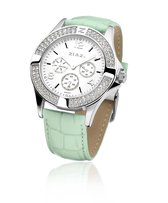 ZINZI Watch witte plaat mintgroene band UNO13