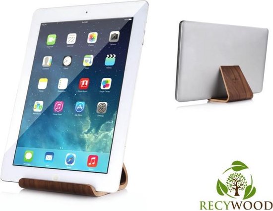 Recywood iPad Stand - - Houten Standaard - iPad (Walnoot) |
