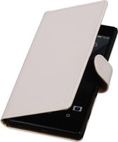 Bookstyle Wallet Case Hoesjes Geschikt voor Sony Xperia Z5 Premium Wit