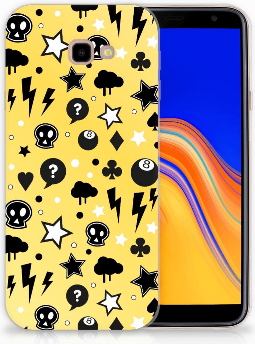 TPU Hoesje voor Silicone Back Case Samsung Galaxy J4 Plus (2018) Punk Geel