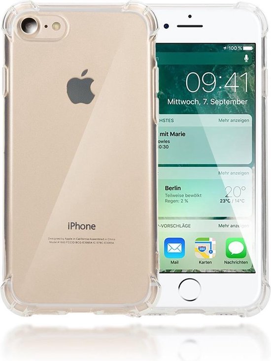 Hobart Landelijk boog Transparant TPU siliconen hoesje iPhone 7 Met versterkte randen | bol.com