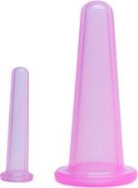 KELERINO. Massage cups voor het gezicht Duo pakket 3,6 cm en 1,5 cm - Roze