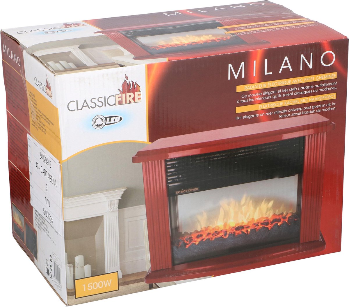 Sfeerhaard heater LED mini - elektrische kachel - Milano | bol.com