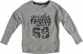 Geisha zachte grijze sweater met pailletten Maat - 140