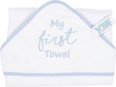 VIB - BADCAPE MY FIRST TOWEL WIT+BLAUW - Mijn eerste handdoek - omslagdoek baby
