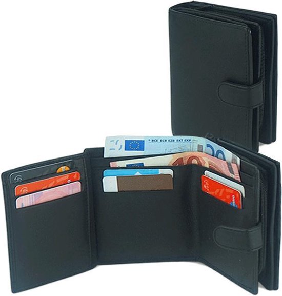Businessme Portemonnee - Zwart Leer - 12 pasjes – RFID | bol.com