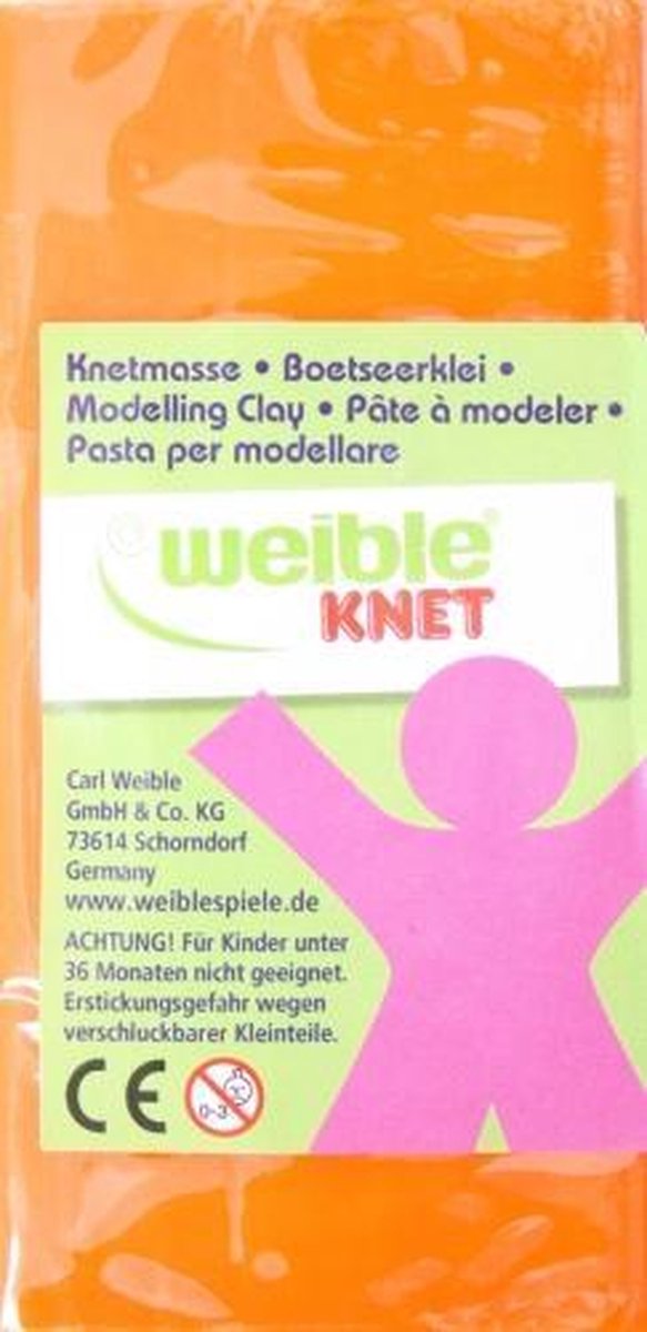 Weible Knet Fantasie Klei Blokvorm Oranje - 250 Gram