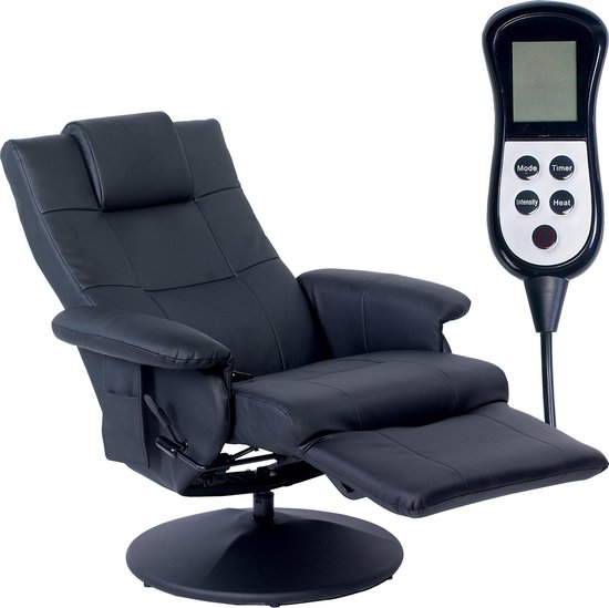 Moet sensatie Aanvrager Massagestoel 79x81x101cm - luie stoel - leder - stoelverwarming - zwart |  bol.com