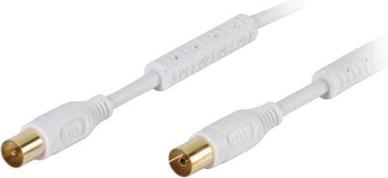 Antenne kabel - Haaks - Antenne Kabel Coax Haaks - Zwart, Aansluiting 1