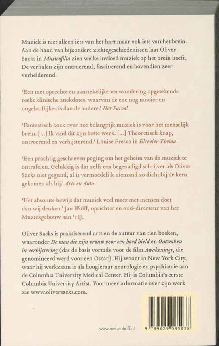 Musicofilia - back cover