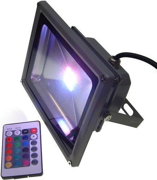 RGB LED Schijnwerper Watt multi color buitenlamp met afstandsbediening IP65 | bol.com