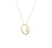 Behave® Dames ketting zilver-kleur met hartje 40 cm