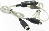 USB - MIDI input en MIDI output kabel - 1,8 meter