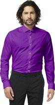 OppoSuits Purple Prince Shirt - Heren Overhemd - Casual Effen Gekleurd - Paars - Maat EU 41/42