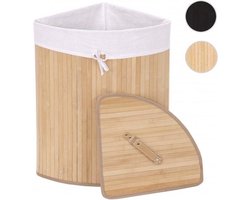 Hoekwasmand MCW-C21, Wasbox wasmand, bamboe 61x48x35cm 50l ~ natuurlijke kleur