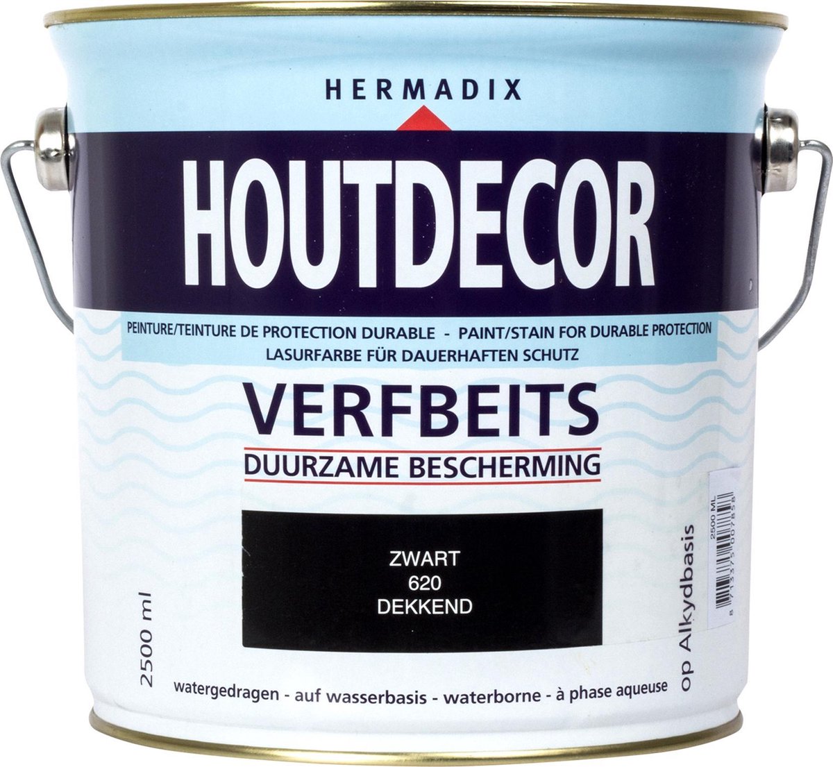 Hermadix Houtdecor Verfbeits Dekkend - 2,5 liter - 620 Zwart