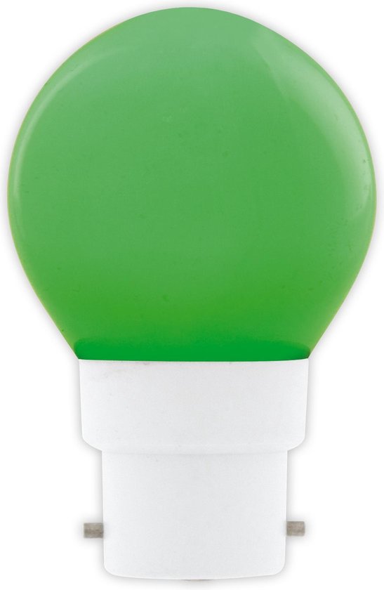 Calex B22 bajonet 1 Watt party licht LED Kogellamp 240V 12lm kleur Groen voor prikkabel vanaf Euro 1,59 - Calex