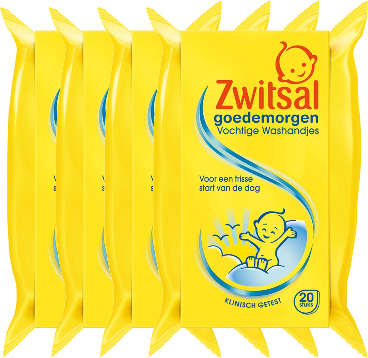 Goedkoopste Zwitsal Baby Goedemorgen Vochtige Washandjes - 4 x 20 stuks - Voordeelverpakking