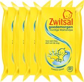 Zwitsal Baby Goedemorgen Vochtige Washandjes - 4 x 20 stuks - Voordeelverpakking