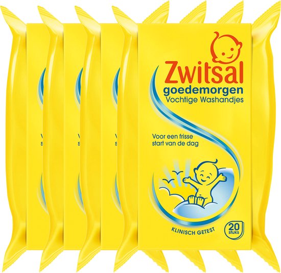Zwitsal Baby Goedemorgen Vochtige Washandjes - 4 x 20 stuks - Voordeelverpakking