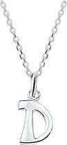 Robimex Collection  Ketting  Letter D  45 cm - Zilver