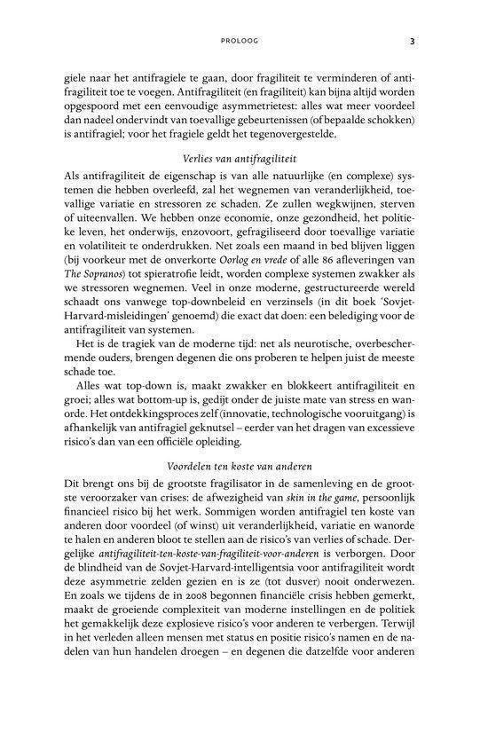 Bladzijde 3 met tekst over antifragiliteit.