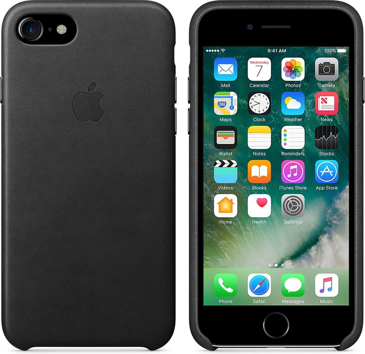 Apple Leren Hoesje voor iPhone 7/8/SE(2020) - Zwart