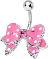 Fako Bijoux® - Navelpiercing - Strik - Roze