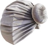 Haarband-mutsje-baby-tulband-Grijs- Velvet-Grey