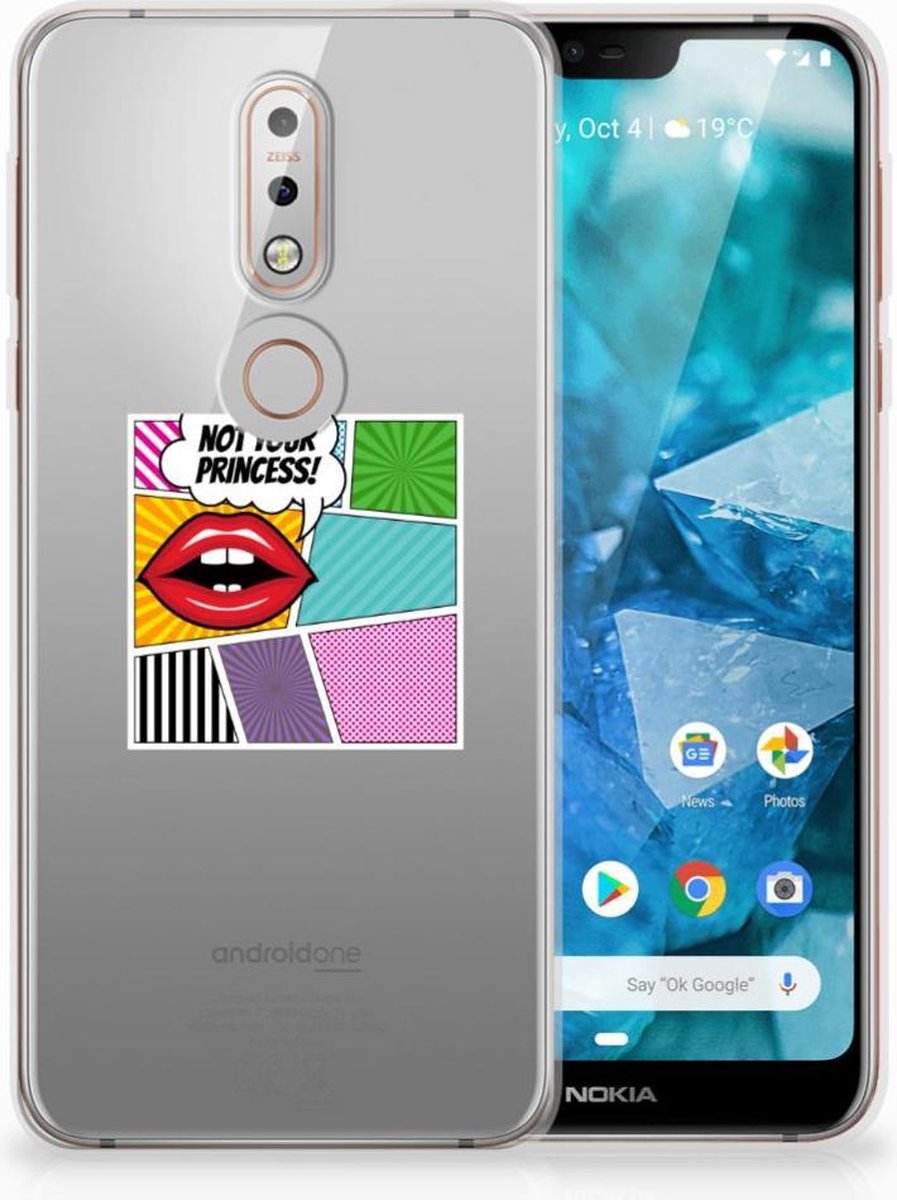 Nokia 7.1 Silicone Back Cover Popart Princess