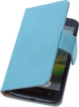 PU Leder Turquoise Hoesje LG L65 D280 Book/Wallet Case/Cover