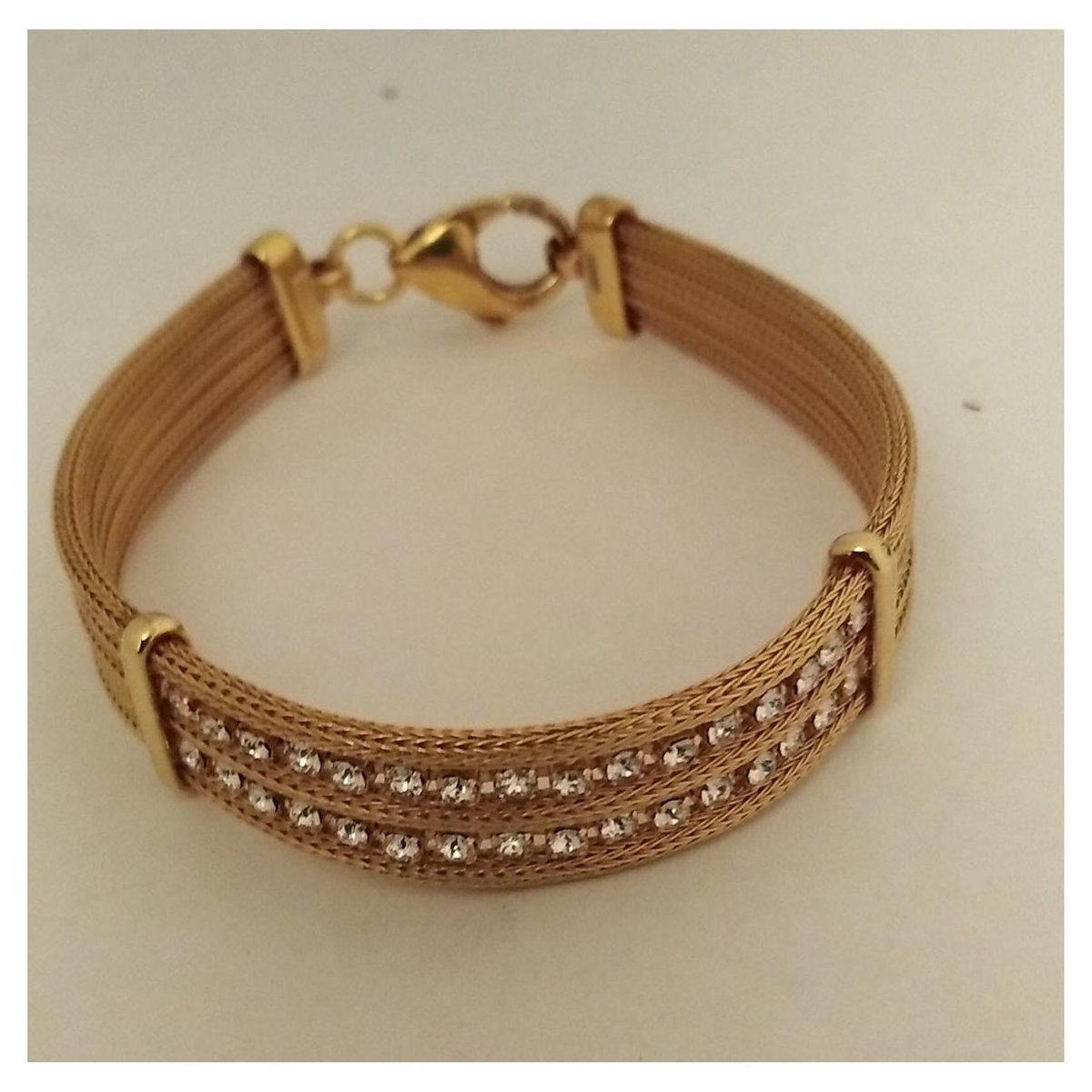 Elegante goldplated armband van 925 zilver, met Zirconia's