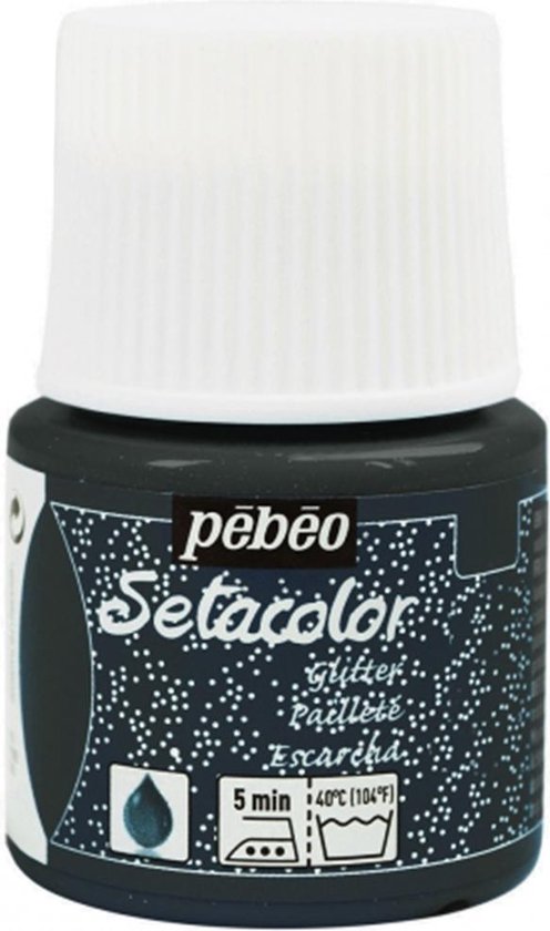 Pébéo Setacolor Glitter Zwarte Textielverf - 45ml textielverf voor lichte  stoffen | bol.com