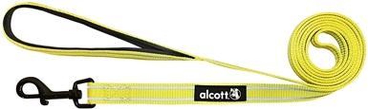 Alcott Essentials Adventure Hondenriem Reflecterend Geel 183X1.6 CM