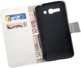 LELYCASE Bookcase Wit Flip Cover Wallet Hoesje Alcatel One Touch Pop C9