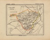 Historische kaart, plattegrond van gemeente Maasbree in Limburg uit 1867 door Kuyper van Kaartcadeau.com