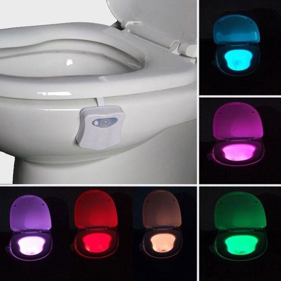Pack de 3 Eclairages led 8 couleurs pour WC à détecteur de